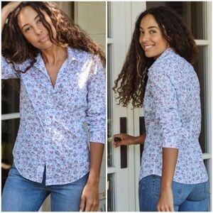 Frank and Eileen Barry Floral Button Up Shirt Medium